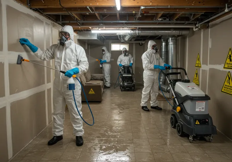 Basement Moisture Removal and Structural Drying process in Fair Oaks Ranch, TX